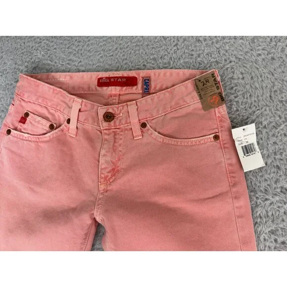 Big Star Womens Pink Capri Pants NWT Size 24 Made In USA Cotton Blend - Picture 10 of 12